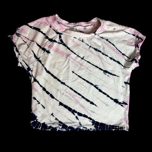 L*SPACE Tie Dye Wildflower Surfer Rash Guard Swim Top White Pink Navy Size XS - Picture 3 of 13